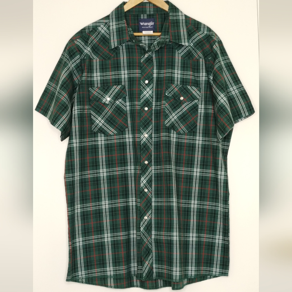 Wrangler Men's Western Shirt Pearl Snap Size XLT/XGA/TGL Tall